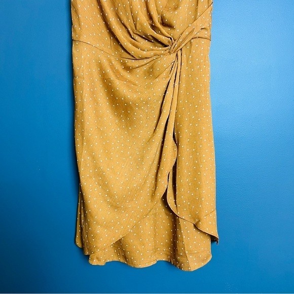 Lulus Missy Rust Orange Polka Dot Satin Knotted Front Mini Dress Size Small - Picture 11 of 14